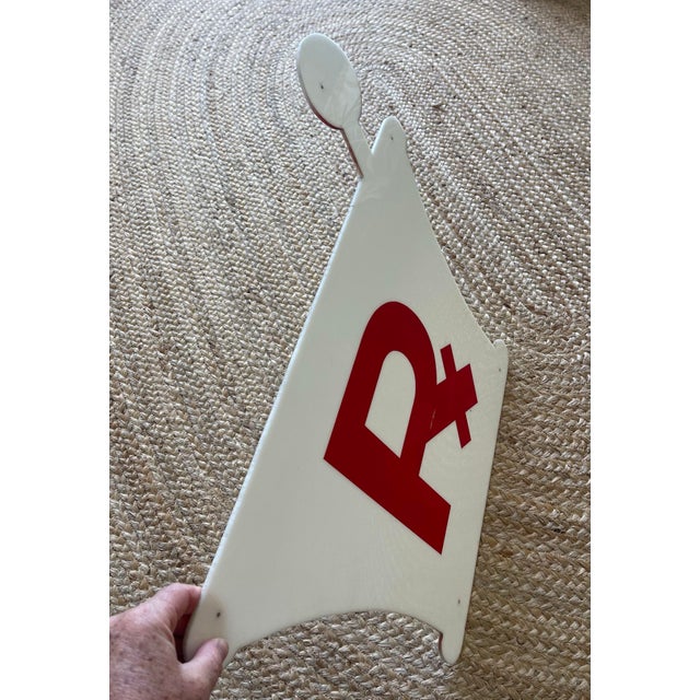 Vintage White and Red Acrylic Rx Pharmacy Sign For Sale In San Francisco - Image 6 of 7