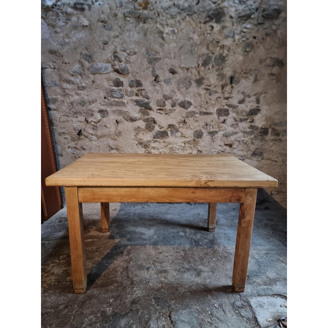 Wood Vintage French Baker's Worktable in Chestnut, 1960s For Sale - Image 7 of 18