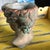 Flower Girl Kissing Bust Copper Patina Indoor Outdoor Head Planter For Sale - Image 12 of 15