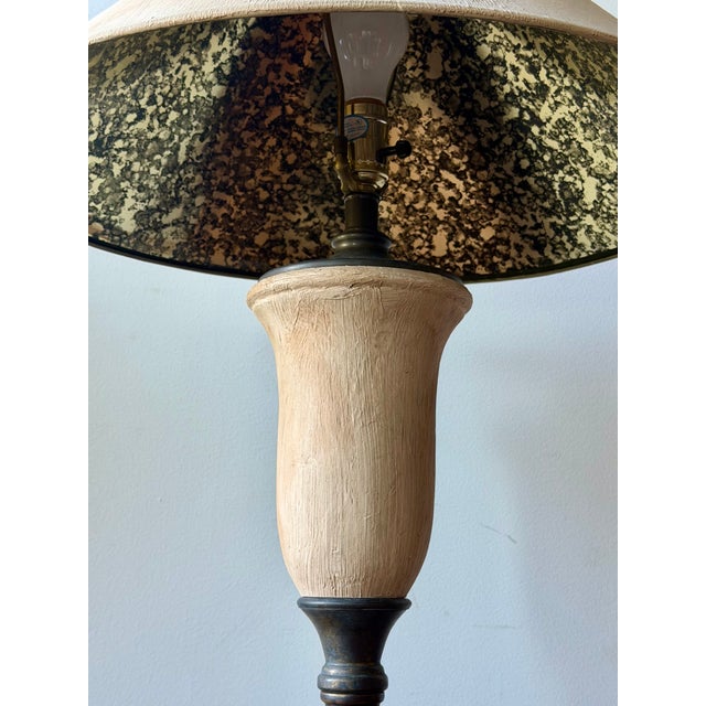 1990s 1990s Neoclassical Faux Stone & Bronze Table Lamp For Sale - Image 5 of 8