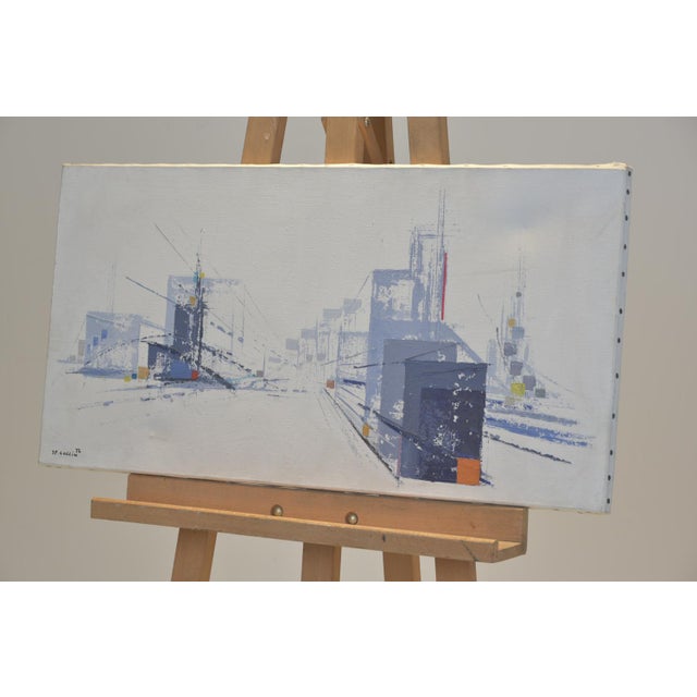 1970s Abstract City Scene, Signed J.P. Collin '72 For Sale - Image 5 of 8