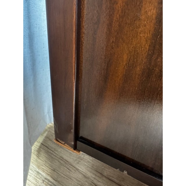 Wood Vintage MCM Wood Veneer Desk For Sale - Image 7 of 12