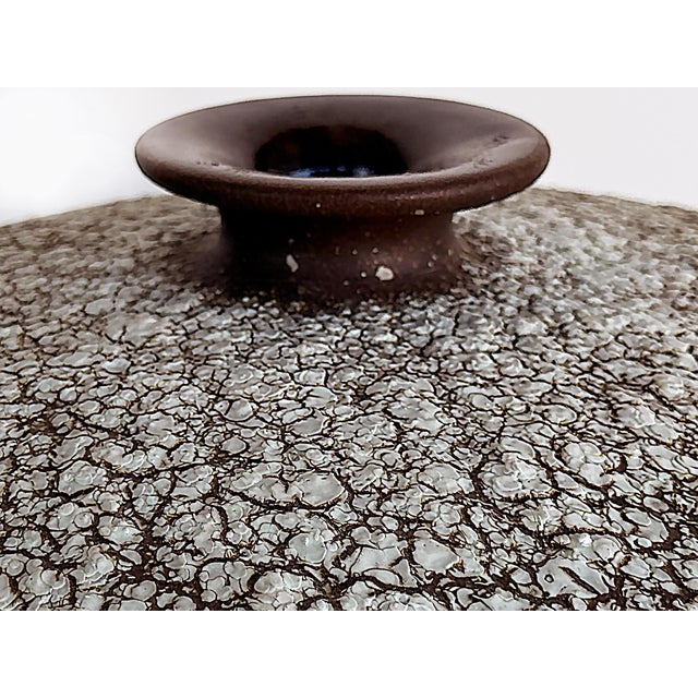 1980s Vintage Overscale Organic Raku Studio Pottery Vase With Textures, 1980s For Sale - Image 5 of 5