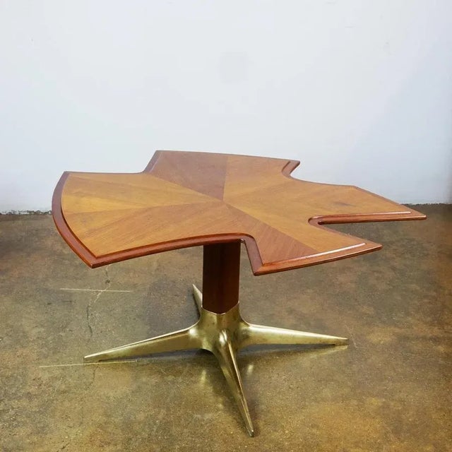 1950s Mid-Century Austrian Walnut and Brass Coffee Table by Oswald Haerdtl For Sale - Image 5 of 14