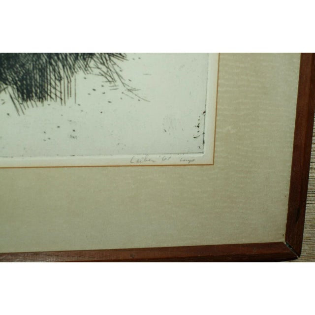 Gerson Leiber Signed "Shepherd and Flock" Etching Aquatint Framed For Sale - Image 4 of 6