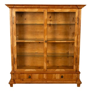 Antique Austrian Cherry Wood Biedermeier Display Library Cabinet Bookcase 1840 For Sale