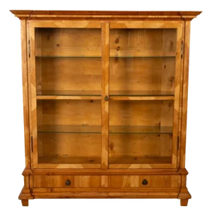 Antique Austrian Cherry Wood Biedermeier Display Library Cabinet Bookcase 1840