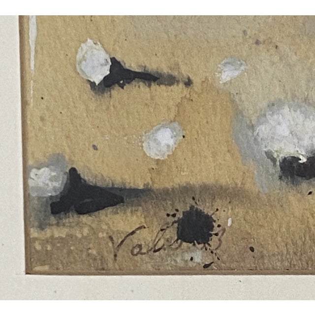 Gray Vintage Surreal Landscape Original Watercolor C.1970 For Sale - Image 8 of 12