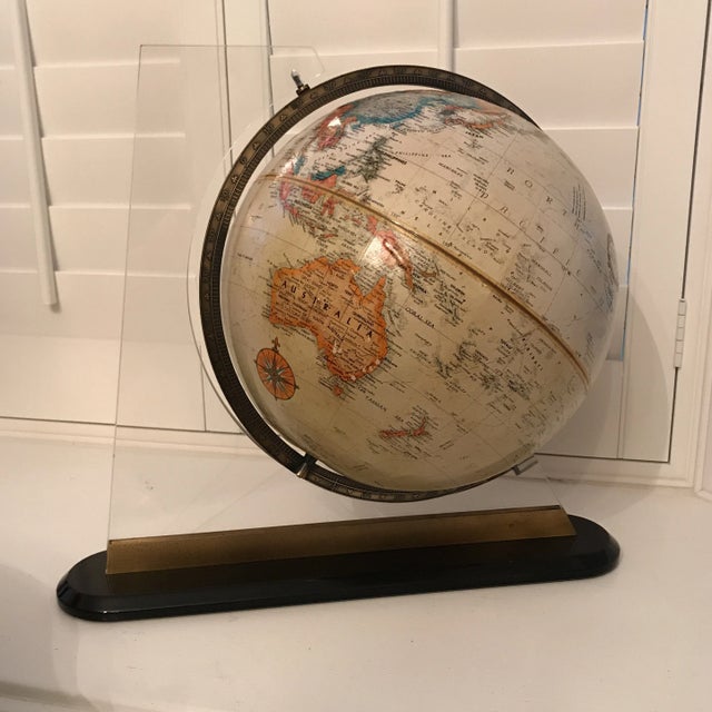 1970's World Globe With Acrylic Stand For Sale - Image 10 of 10
