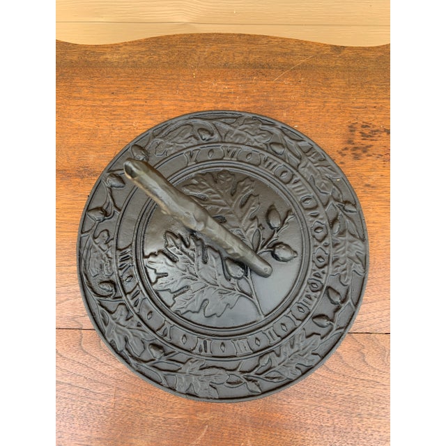 Black Cast Iron Faux Bois Sundial With Acorns and Oak Leaves – Architectural Garden Sculpture For Sale - Image 4 of 7