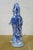 Late 20th Century Vintage Japanese Kutani Blue White Porcelain Quan Yin Goddess Statue 10" For Sale - Image 5 of 14