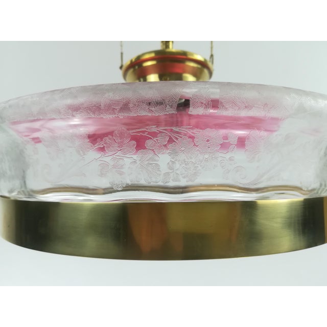 Art Deco French Hanging Light with Original Shade, 1920s For Sale - Image 9 of 12