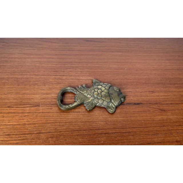 Metal Mid-Century Fish Bottle Opener in Brass, 1960s For Sale - Image 7 of 8