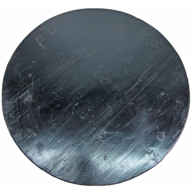 Antique Chinese Round Black Accent Table For Sale - Image 4 of 9