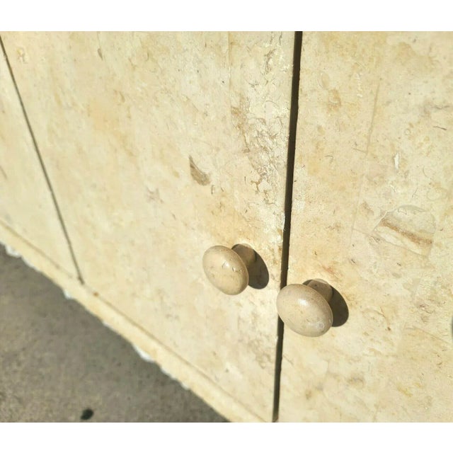 Maitland Style Postmodern Tessellated Stone Rolling Credenza Buffet Dry Bar For Sale - Image 10 of 11