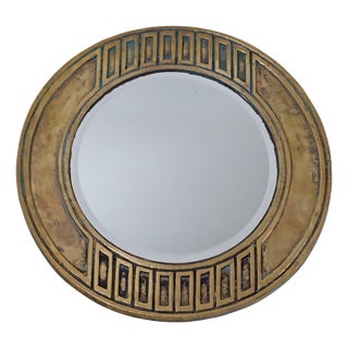 Mid-Century Modern Brass Round Wall Mirror, Italy, 1960s For Sale