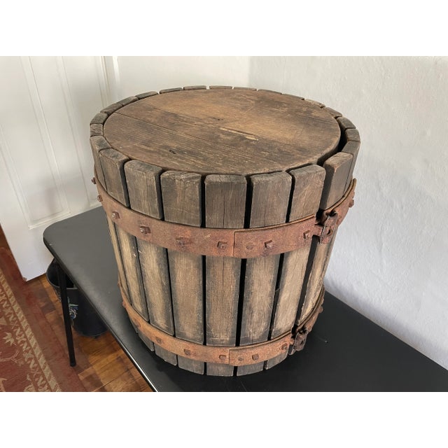 Rustic Antique Wooden Wine Press Basket Side Table Plant Stand For Sale - Image 3 of 9