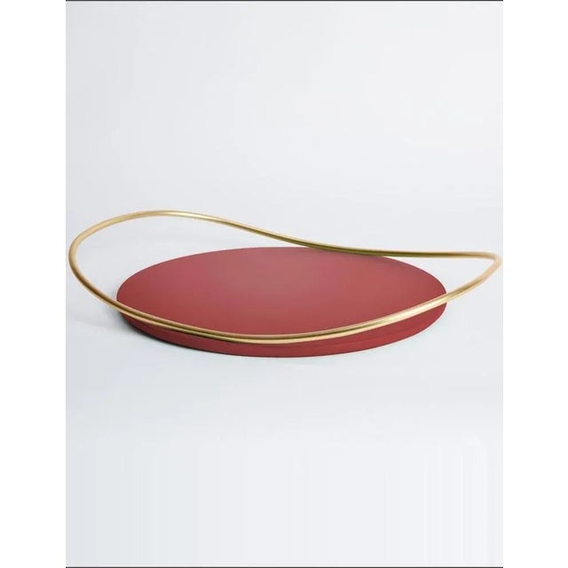 Burgundy touché b tray by mason editions. Dimensions: 36 × 47 × 6.7 cm. Materials: iron and mdf. Colours: taupe, cotto,...