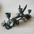 Metal Vintage Spi Triple Candelabra: Pewter, Verde-Patina, Morning Glory Hummingbird For Sale - Image 7 of 18