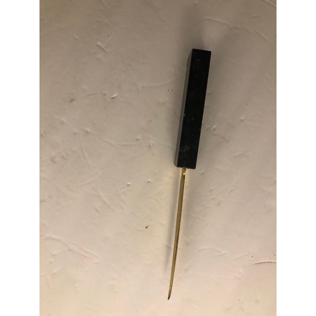Vintage Marble and Brass Letter Opener For Sale - Image 4 of 9