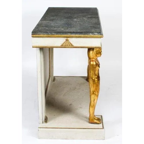 Vintage French Empire Style Painted Console Table, 1950s For Sale - Image 15 of 18