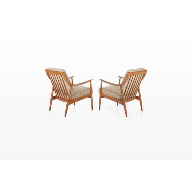 Beautiful set of two FD144 armchairs in designed by Peter Hvidt and Orla Mølgaard Nielsen for France & Daverkosen in 1953....