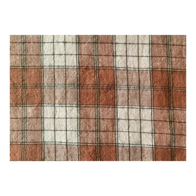 Plum Textiles Station Brick Linen For Sale