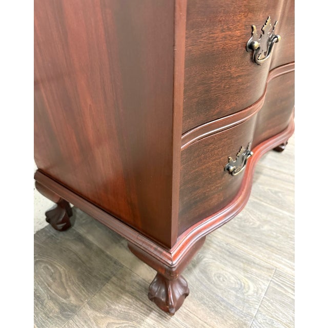 Wood Vintage Chippendale Style Slant Front Fall Front Mahogany Secretary Desk For Sale - Image 7 of 17