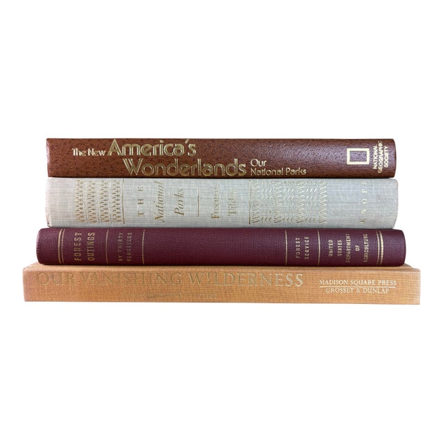 Vintage National Parks & Wilderness Book Collection — Nature Decor Stack For Sale