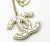Chanel Chanel White CC Plaid Gold Frame Necklace For Sale - Image 4 of 5