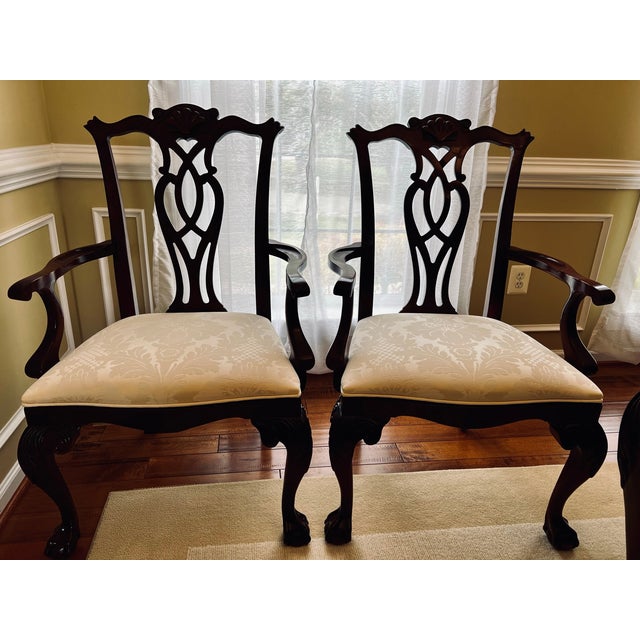 1990s Century Claridge Collection Dining Room Table With 8 Chairs Set