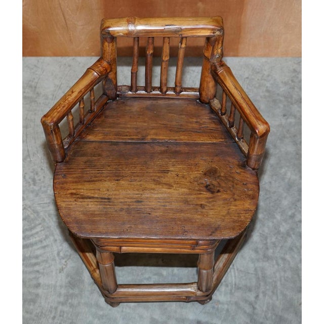 Set of Chinese Bamboo Primitive Occasional Chairs, 1800s For Sale - Image 14 of 18