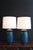 Unusual pair of Murano lamps. Simple in style. Deep teal blue color. Beautiful combination make foe an elegant lamps....
