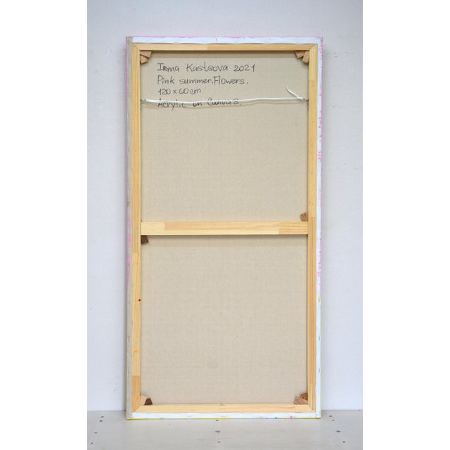 Pink Summer. Flowers.Modern Original Painting For Sale - Image 6 of 11