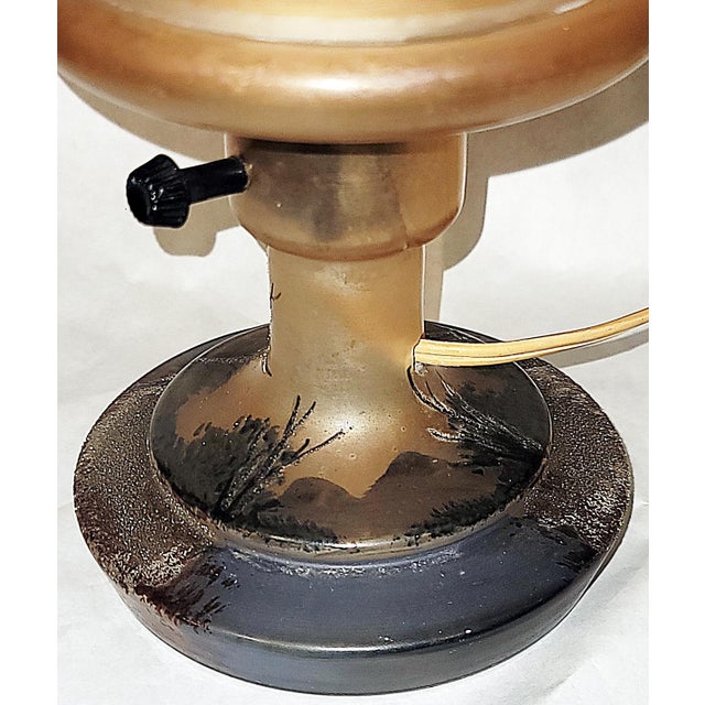 1940s Reverse Painted Boudoir Table Lmap For Sale - Image 9 of 12