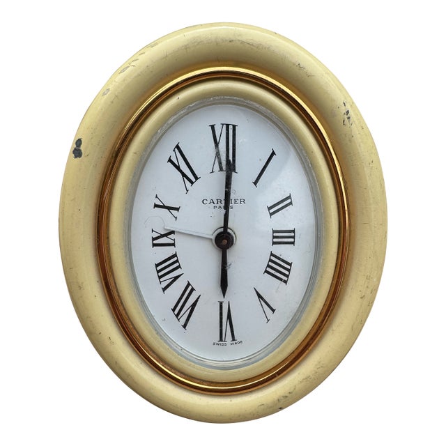 Antique Cartier Paris Alarm Table Clock Swiss Made For Sale