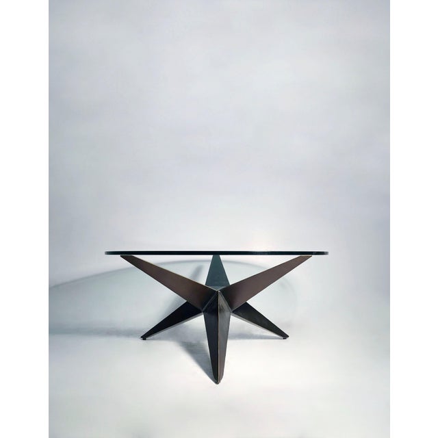 Mid-Century Modern Custom Post Modern Steel Coffee Table in Bronze Finish For Sale - Image 3 of 7