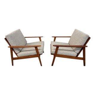 Mid-Century Modern Walnut Arm Chairs - Refinished & Reupholstered! For Sale