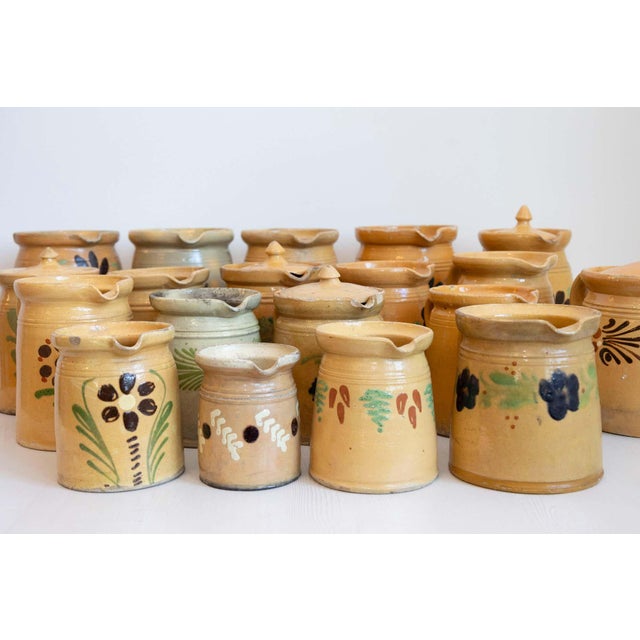 Ceramic 19th Century French Terracotta Pottery Pitchers with Floral Decor For Sale - Image 7 of 10