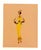 Wayne Benter Jung, Fashion Sketch of Josephine Baker, Post WWII Gouache and ink on paper, 7.5" x 9.5" (sight), silver...