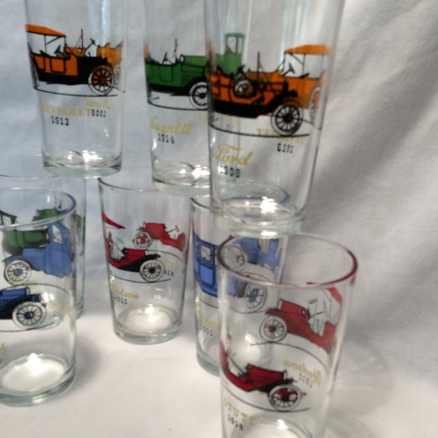 8 Vintage Double Sided Antique Car Highball Glasses Chairish