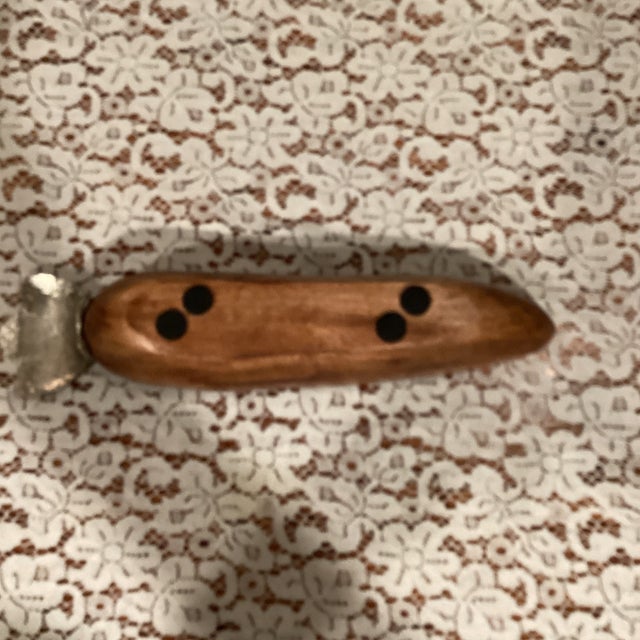 Modern Wooden Carrot and Pewter Leaf For Sale - Image 4 of 6