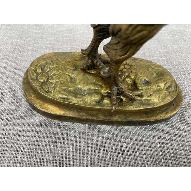 Mid 20th Century Vintage Solid Brass Rooster Figurine For Sale In New York - Image 6 of 12