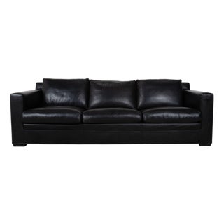Leather Three-Seater Black Sofa from Minotti For Sale