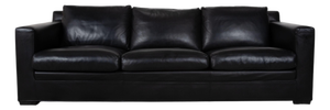 Leather Three-Seater Black Sofa from Minotti