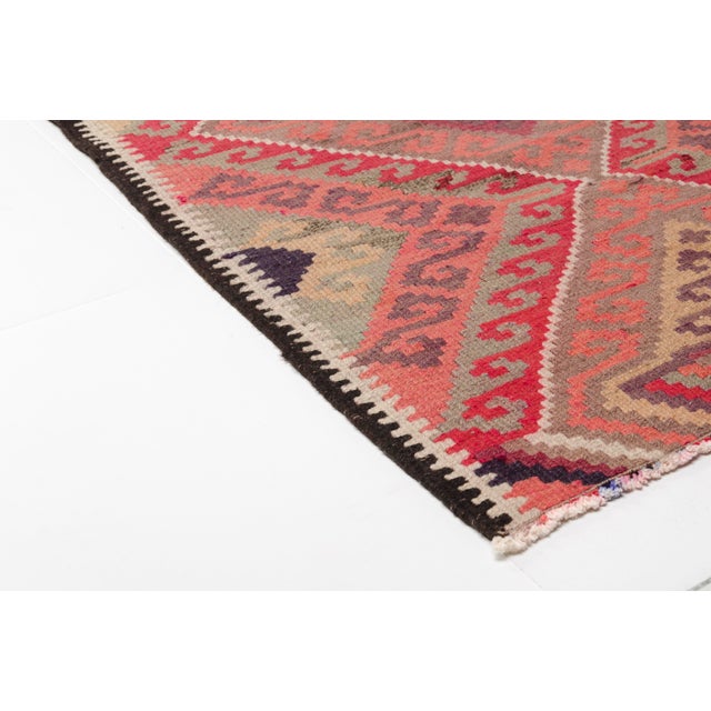 Vintage Pink & Plum Kilim Runner For Sale - Image 6 of 10