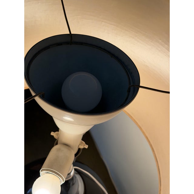 Khaki Vintage Italian Smoked Glass and Chrome Table Lamp, 1980s For Sale - Image 8 of 18