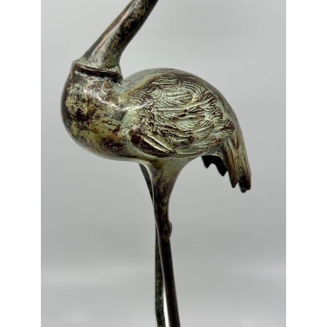 Green 19th Century Neo Classical Grand Tour Bronze Heron Candle Holder For Sale - Image 8 of 15