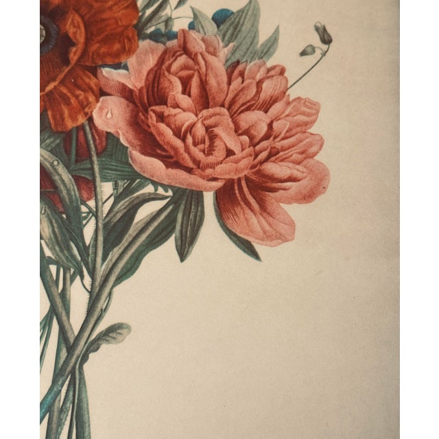 Early 20th Century Early 20th Century J L Prevost Botanical Lithograph - Sidney Z. Lucas SZL - Reticulated Wood Frame - Pansies, Poppies & Peony For Sale - Image 5 of 12