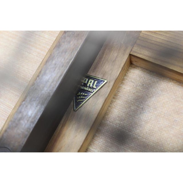 Mid-Century German Coffee Table with Rattan Shelf and Brass Legs, 1960s For Sale - Image 13 of 14